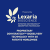 Lexaria Bioscience logo and text on a blue background