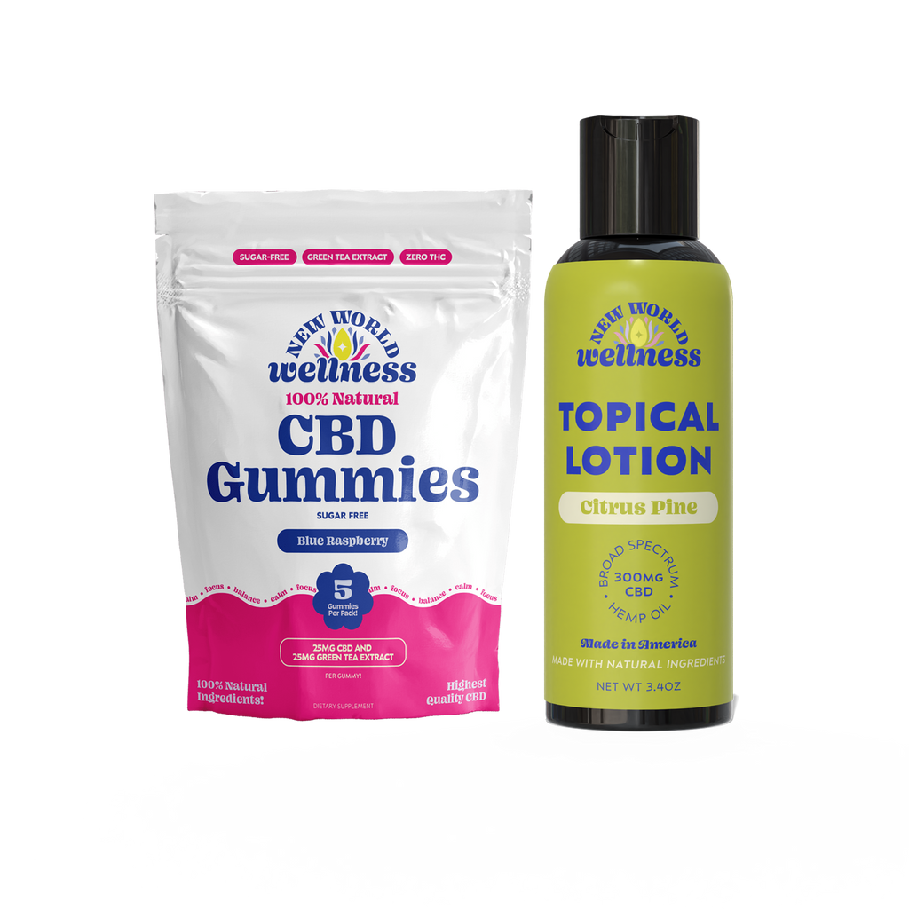 Green Tea CBD Gummies + CBD Lotion Bundle